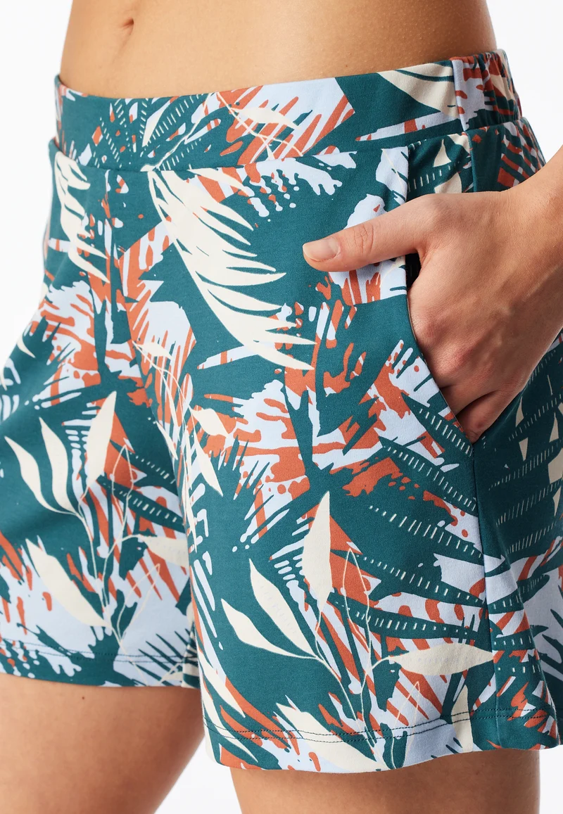 Schlafanzug kurz Blau gemustert - Modern Nightwear