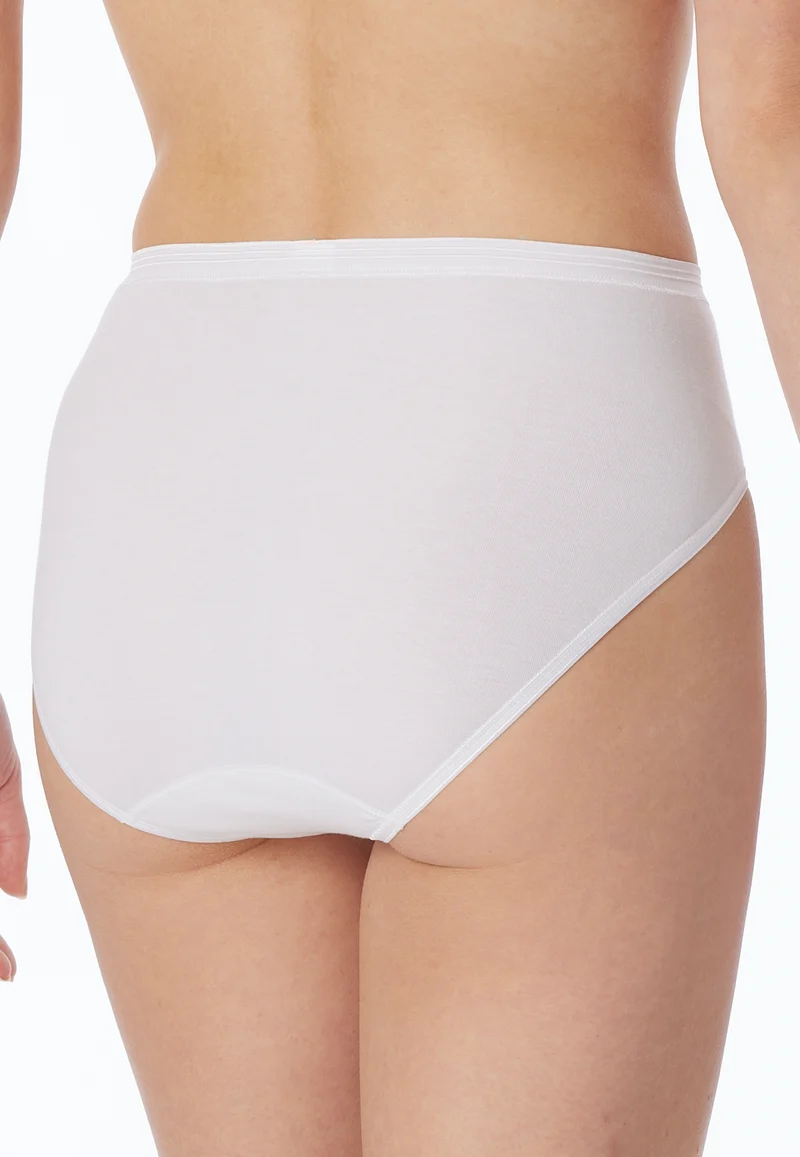 High Waist Slip Feinripp Weiss - Luxury