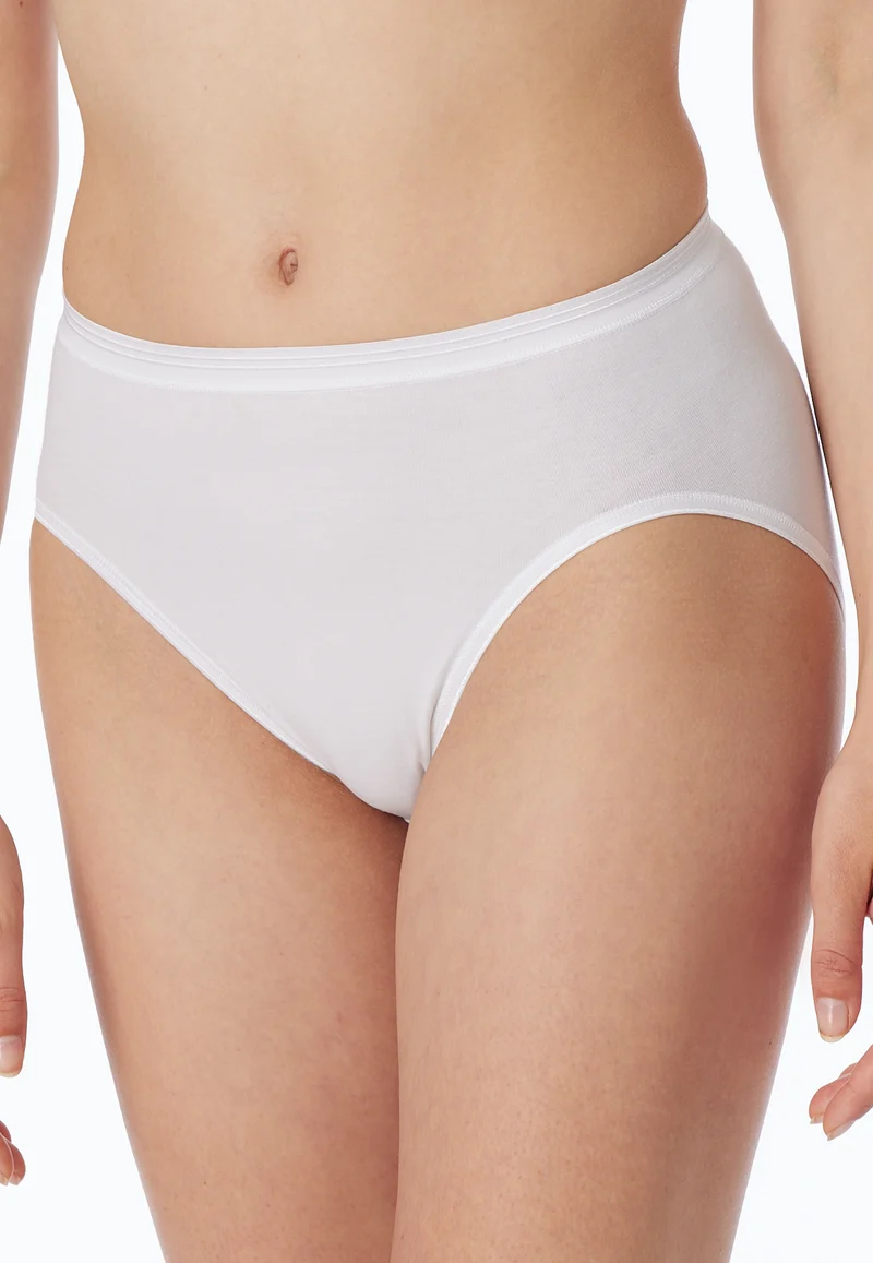 High Waist Slip Feinripp Weiss - Luxury