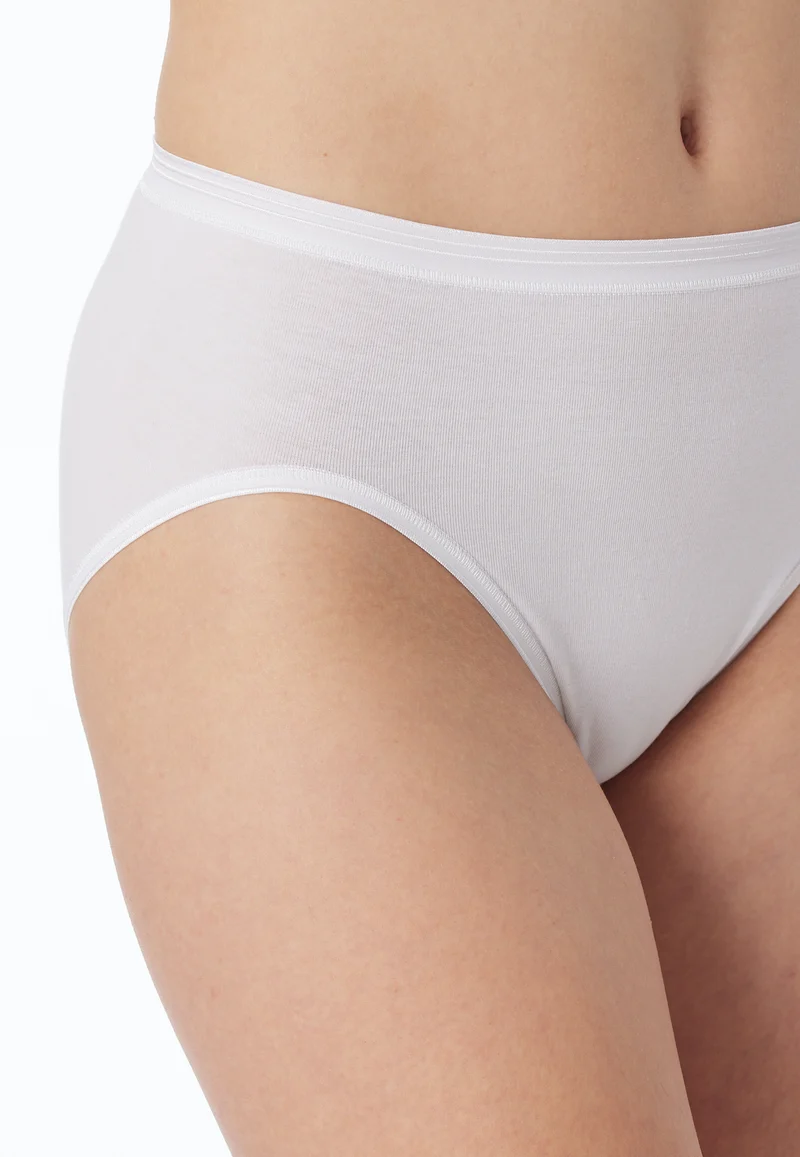 High Waist Slip Feinripp Weiss - Luxury