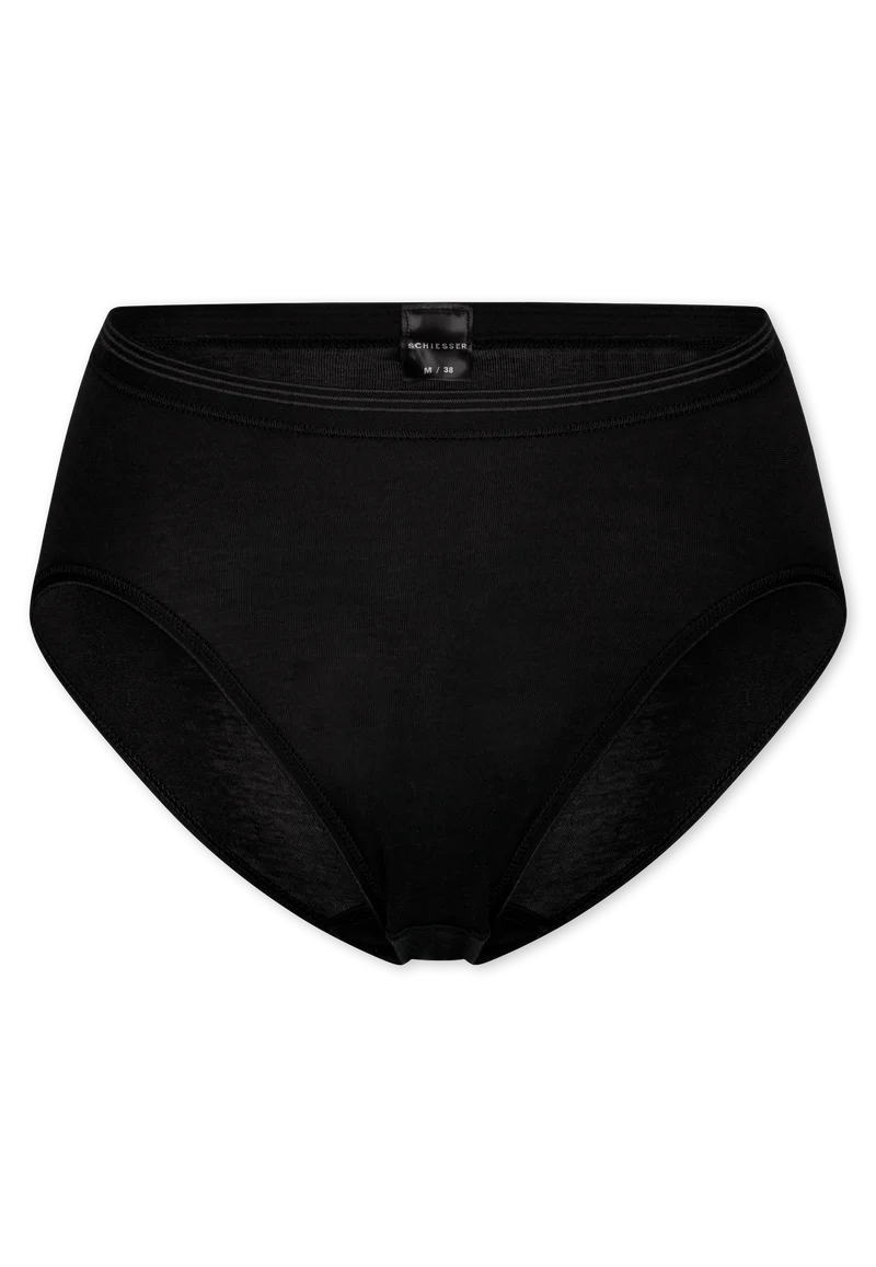 High Waist Slip Feinripp Schwarz - Luxury