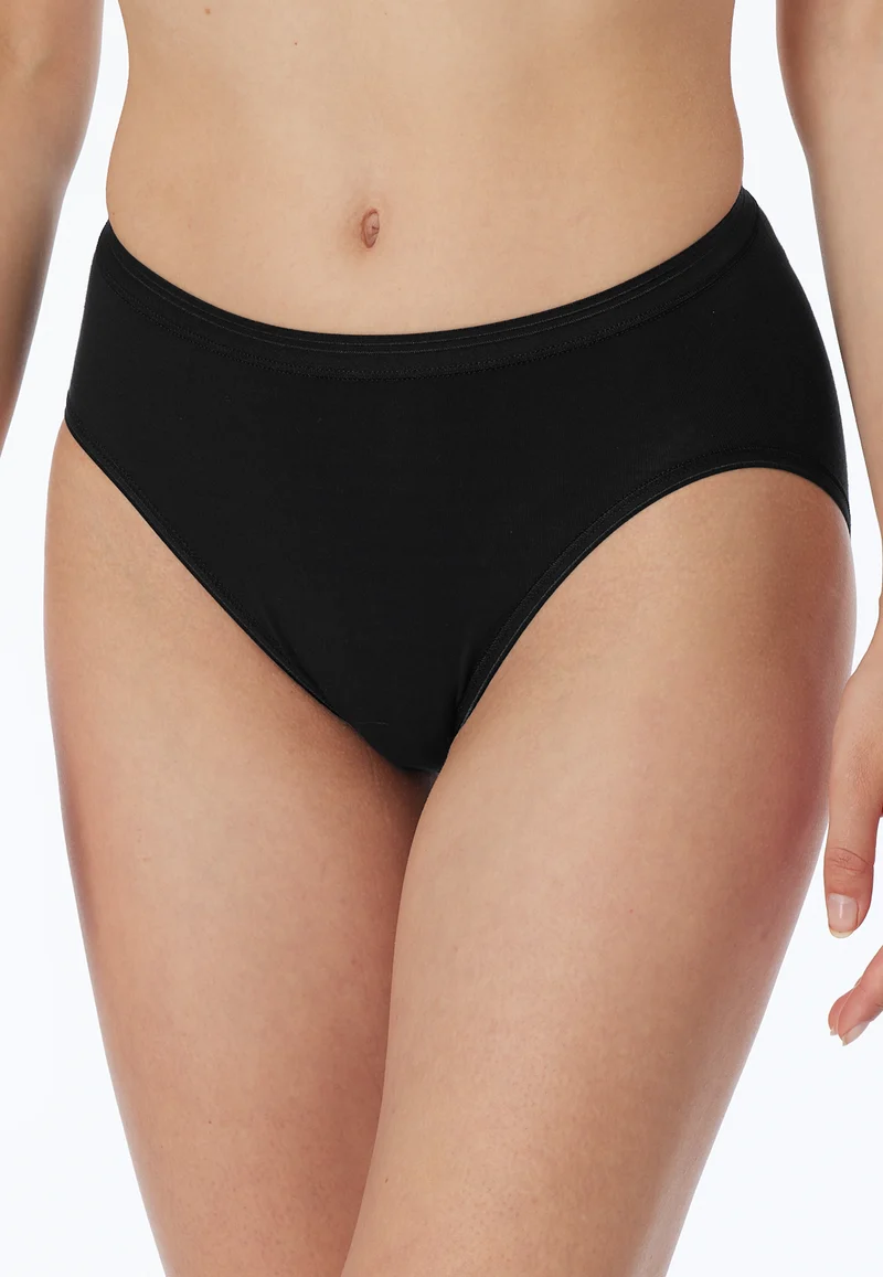 High Waist Slip Feinripp Schwarz - Luxury