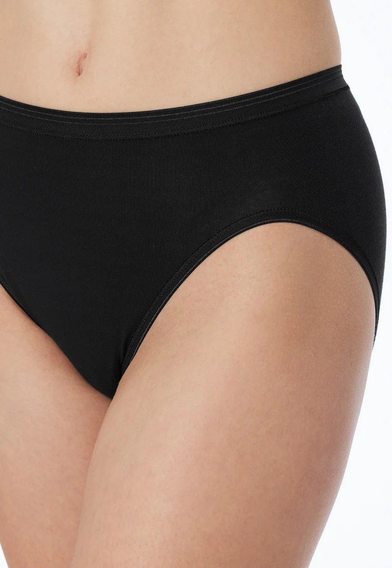 High Waist Slip Feinripp Schwarz - Luxury
