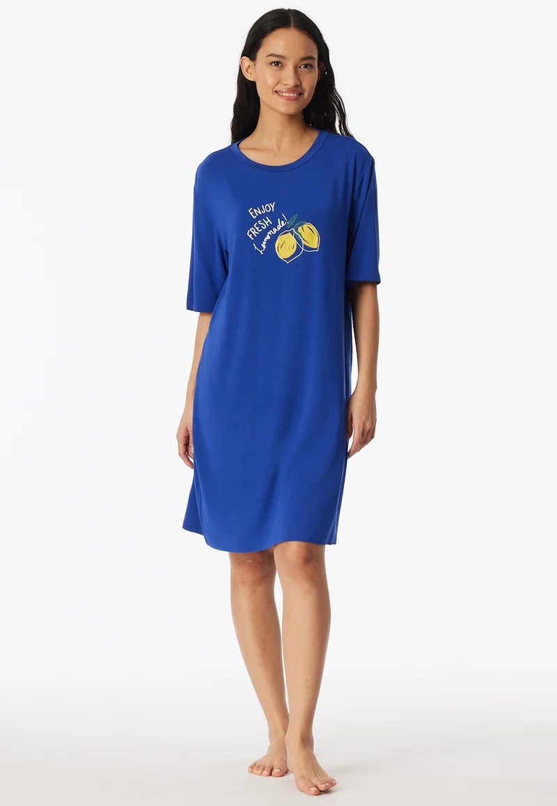 Nachthemd kurzarm Blau - Casual Fashion