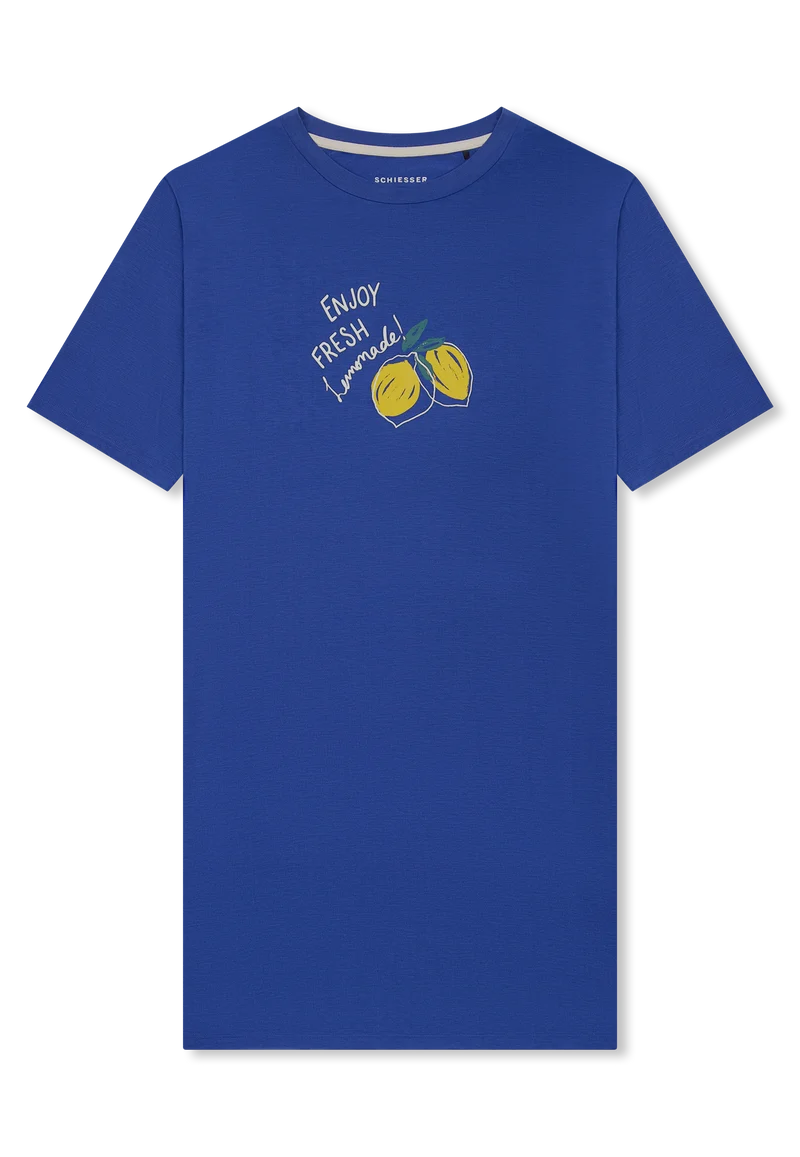 Nachthemd kurzarm Blau - Casual Fashion