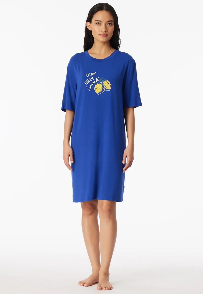 Nachthemd kurzarm Blau - Casual Fashion