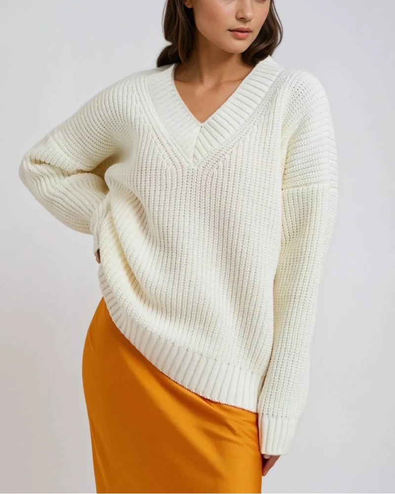 Pull Col V Manches Longues - Maya