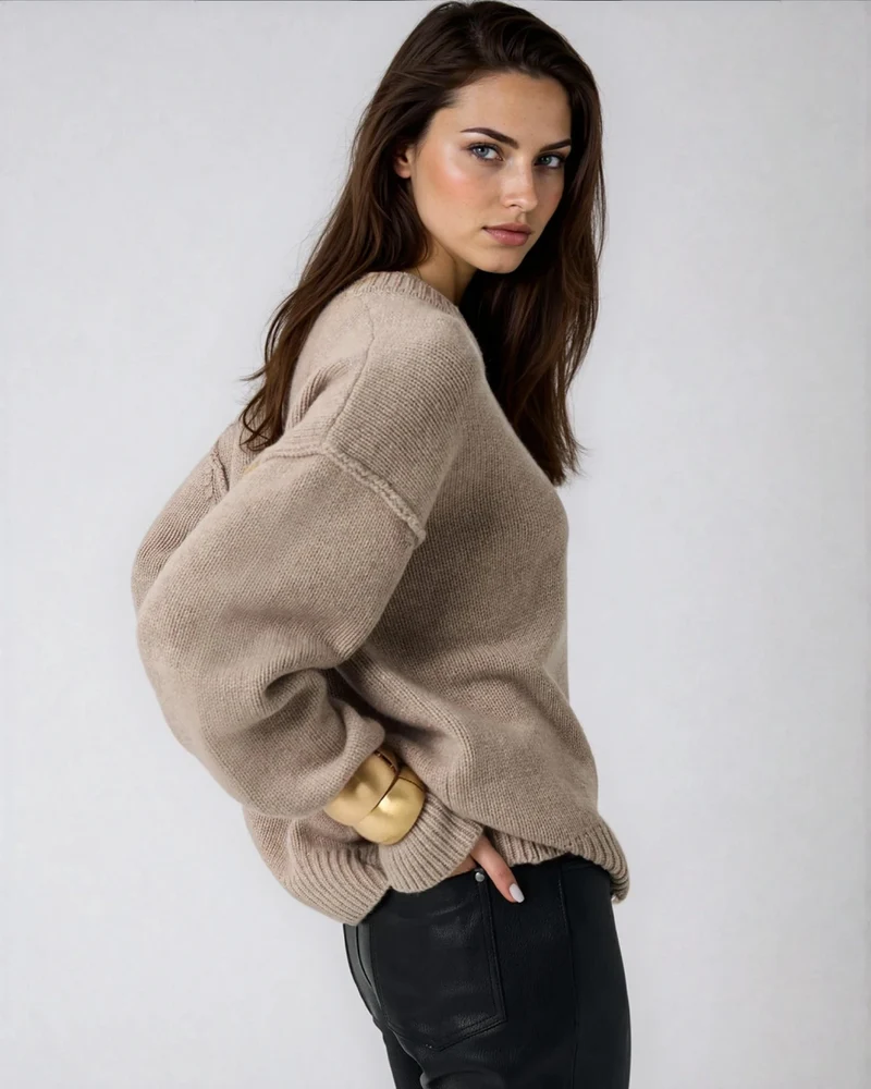 Pull Col Rond Coutures Apparentes - Natalia