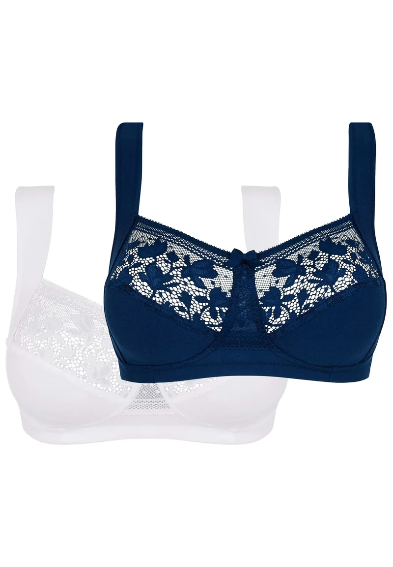 Lot de 2 soutiens-gorge Jeanne Blanc et Bleu Marine