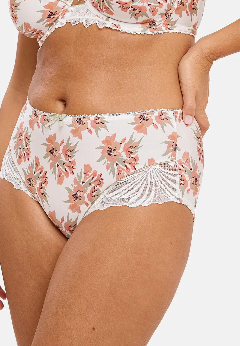 Shorty Oriane Bouquets Blanc & Vert