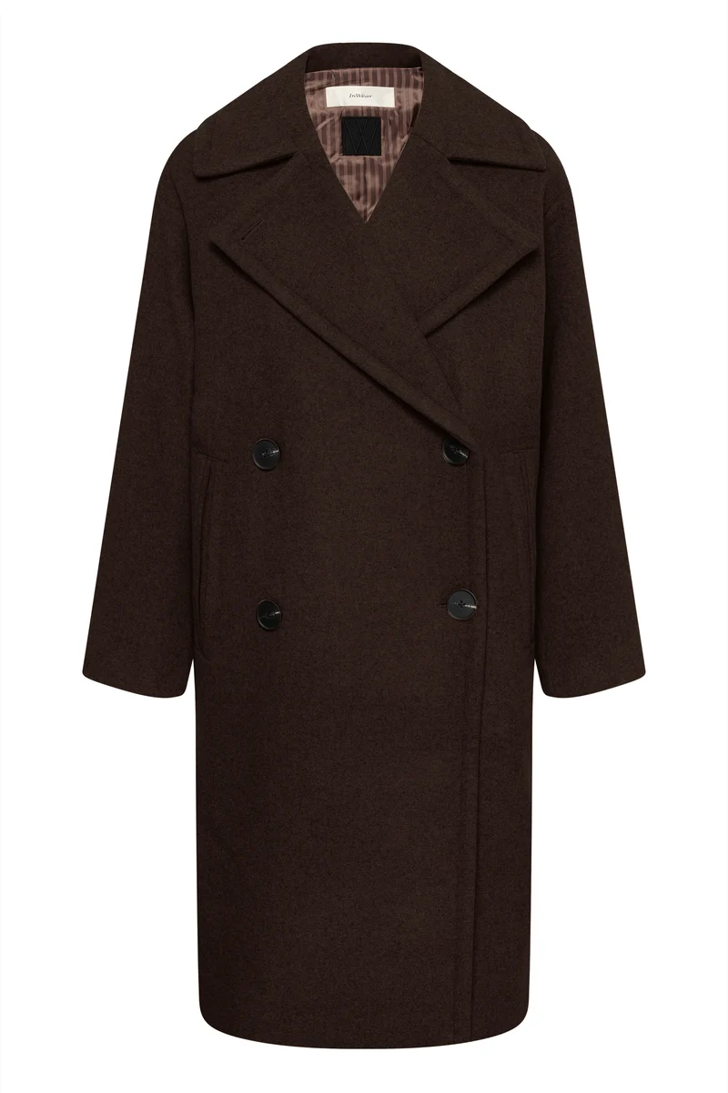 Manteau long croisé à larges revers Zorah