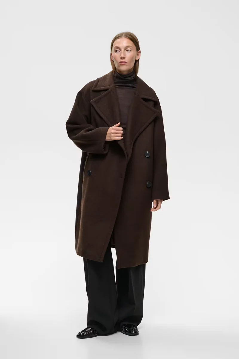 Manteau long croisé à larges revers Zorah