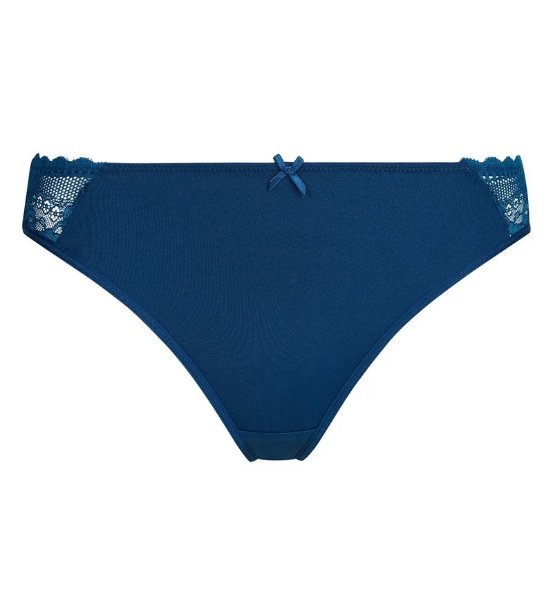 Culotte en dentelle et résille florale Bleu Dim Féminine