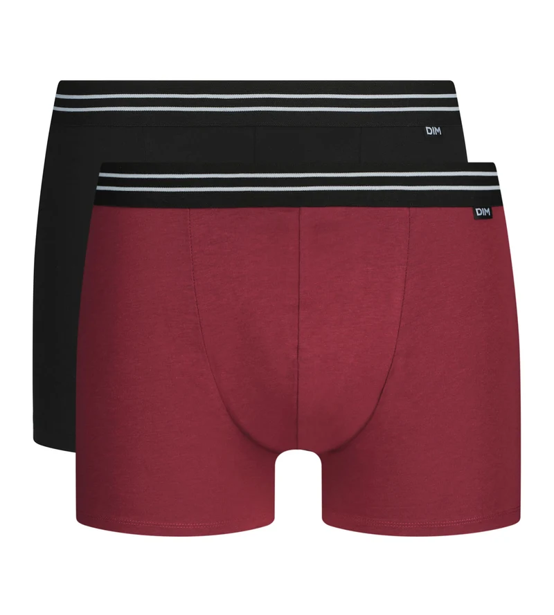 Lot de 2 boxers homme en coton stretch Rouge EcoDim
