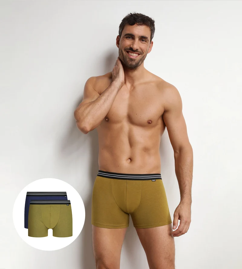 Lot de 2 boxers homme en coton stretch Cumin EcoDim