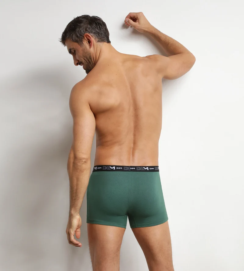 Lot de 3 boxers homme Vert Nébuleuse Dim Coton Stretch