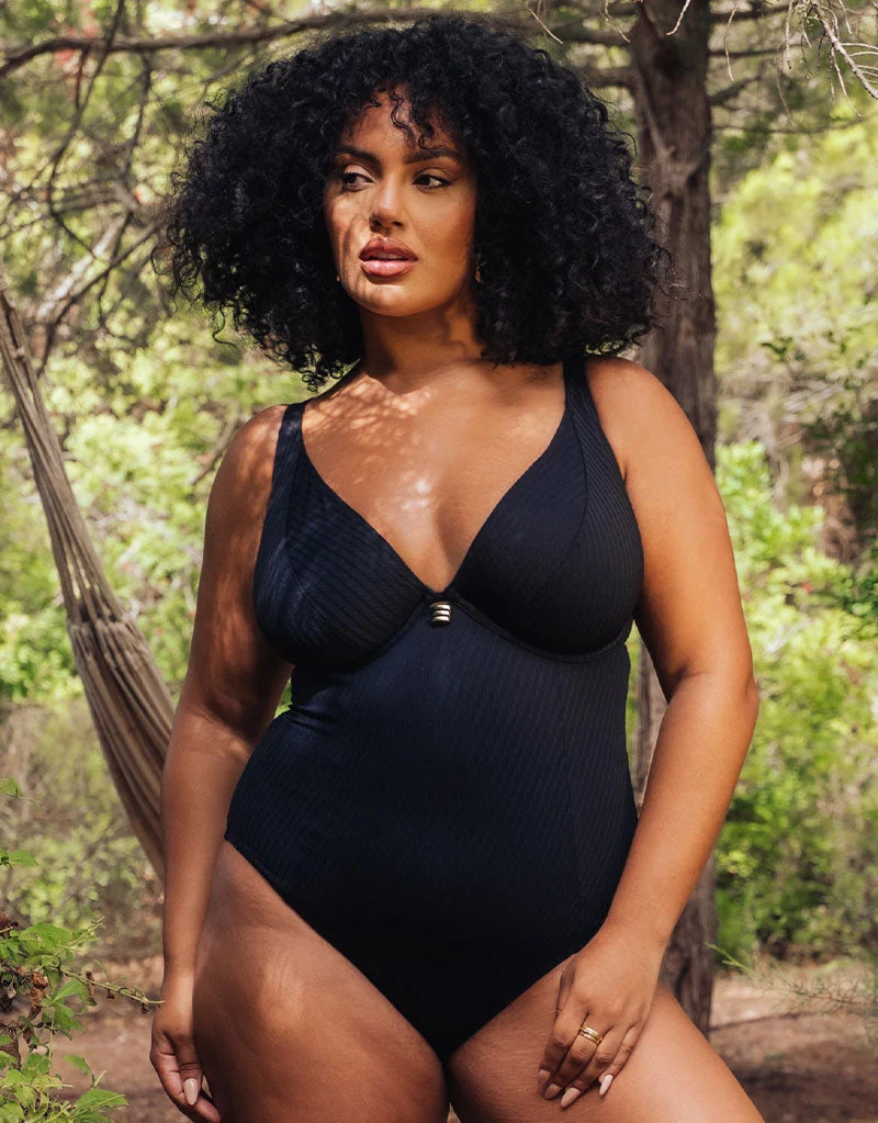 Curvy Kate Jet Set Multiway Plunge Swimsuit Black