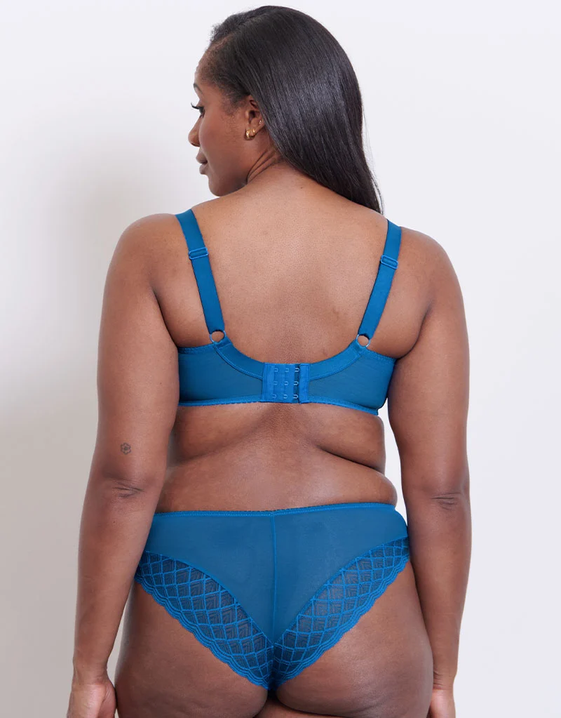 Flirtelle Viola Geo Balcony Bra Peacock Blue