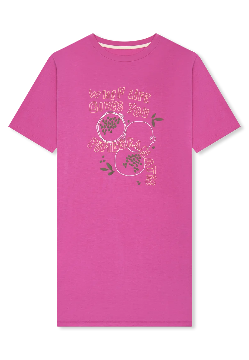 Nachthemd kurzarm Pink - Casual Fashion
