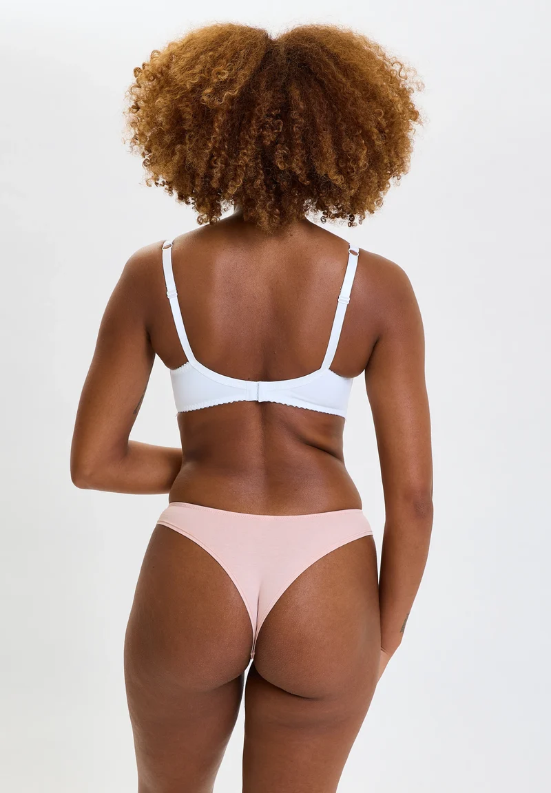 Lot de 3 tangas en coton Subtile Noir, Beige et Ivoire