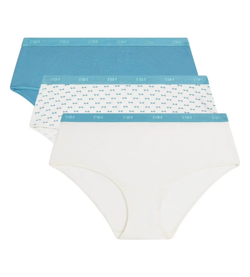Lot de 3 boxers femme en coton stretch Nœud Nacre Les Pockets