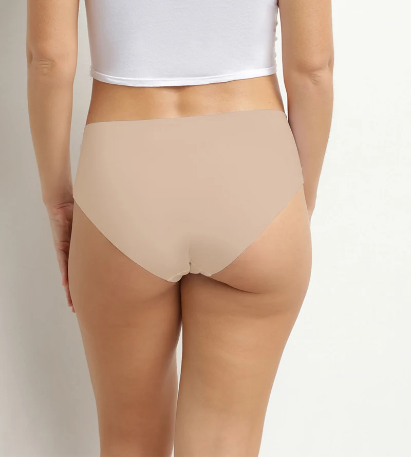 Culotte taille haute femme invisible en microfibre Nude Dim