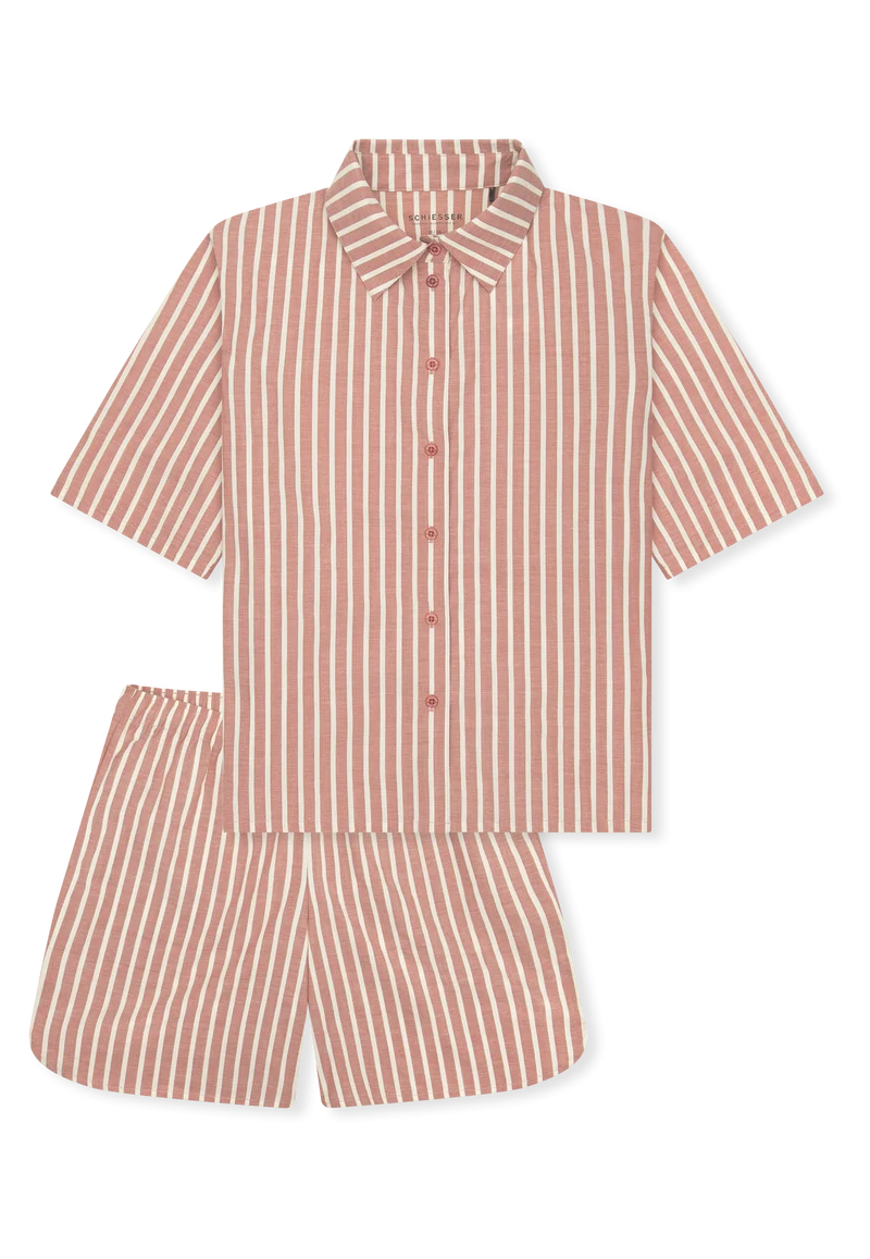 Pyjama kurz Rot gestreift - Selected Premium