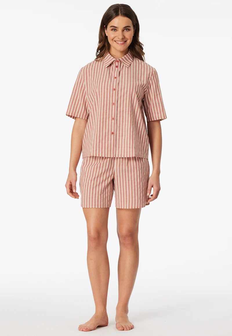 Pyjama kurz Rot gestreift - Selected Premium