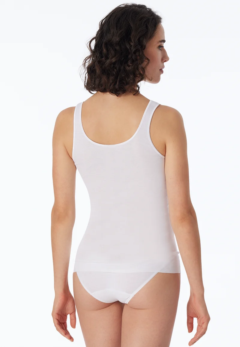 Tank Top Feinripp Weiss - Luxury