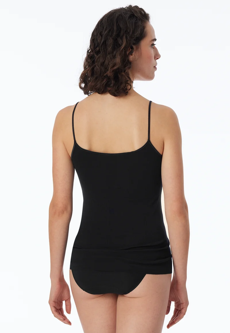 Unterhemd Feinripp Schwarz - Luxury