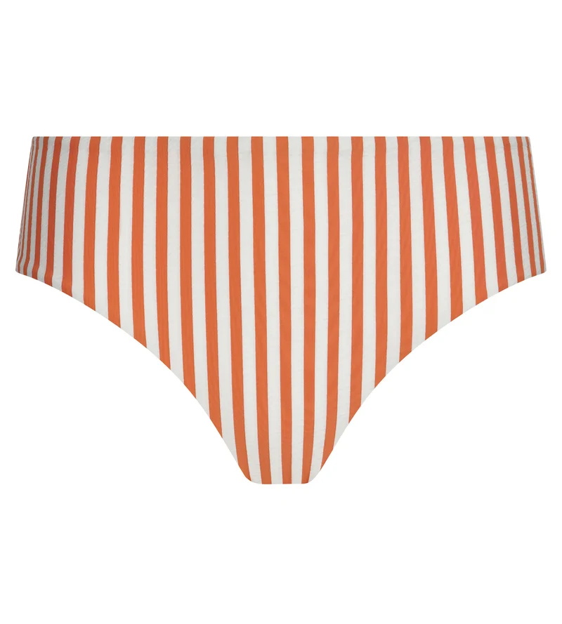 Bas de maillot de bain boxer femme Orange rayé Dim Swimwear