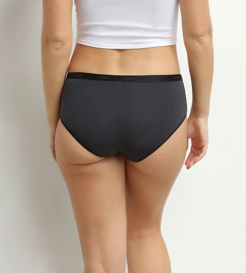Lot de 5 boxers femme coton stretch Gris Jaune Les Pockets Ecodim