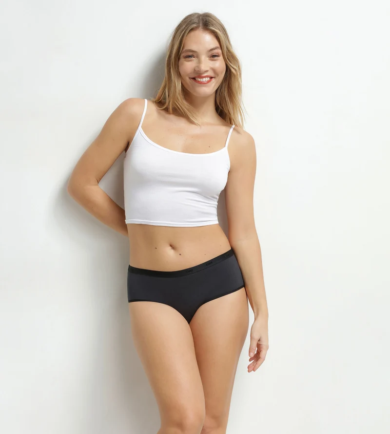 Lot de 5 boxers femme coton stretch Gris Jaune Les Pockets Ecodim