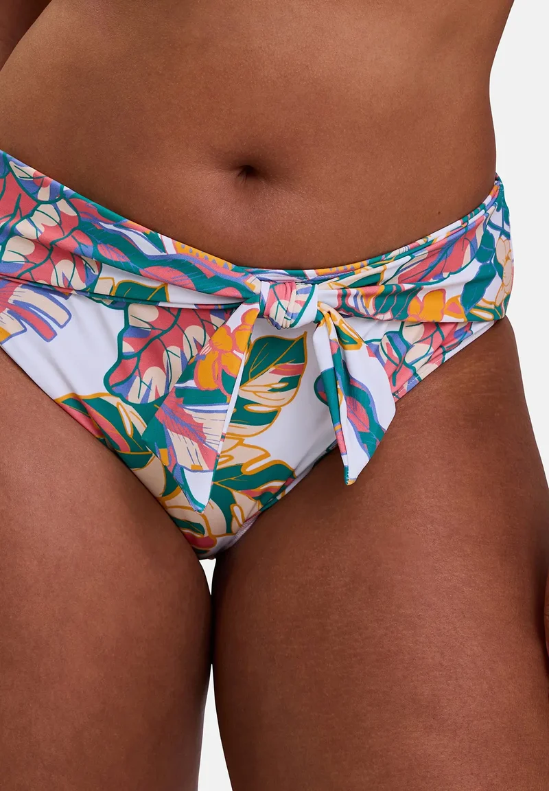 Slip de bain Fidji Imprimé Exotique Blanc