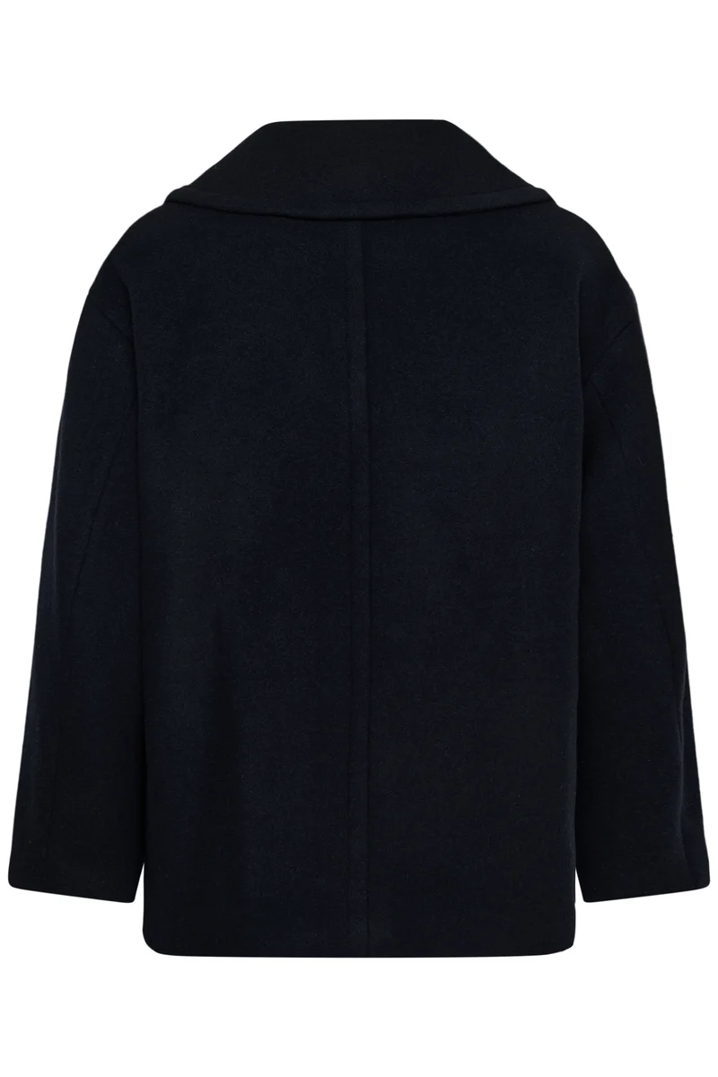 Manteau court croisé à revers surdimensionnés Zorah