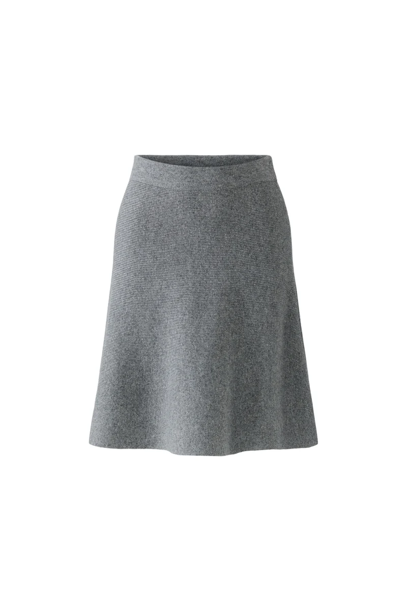 Jupe midi évasée à texture côtelée