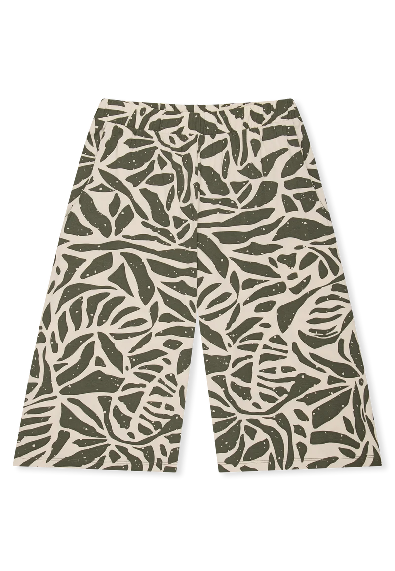 Schlafanzug 3/4-lang Oliv/Weiss gemustert - Selected Premium