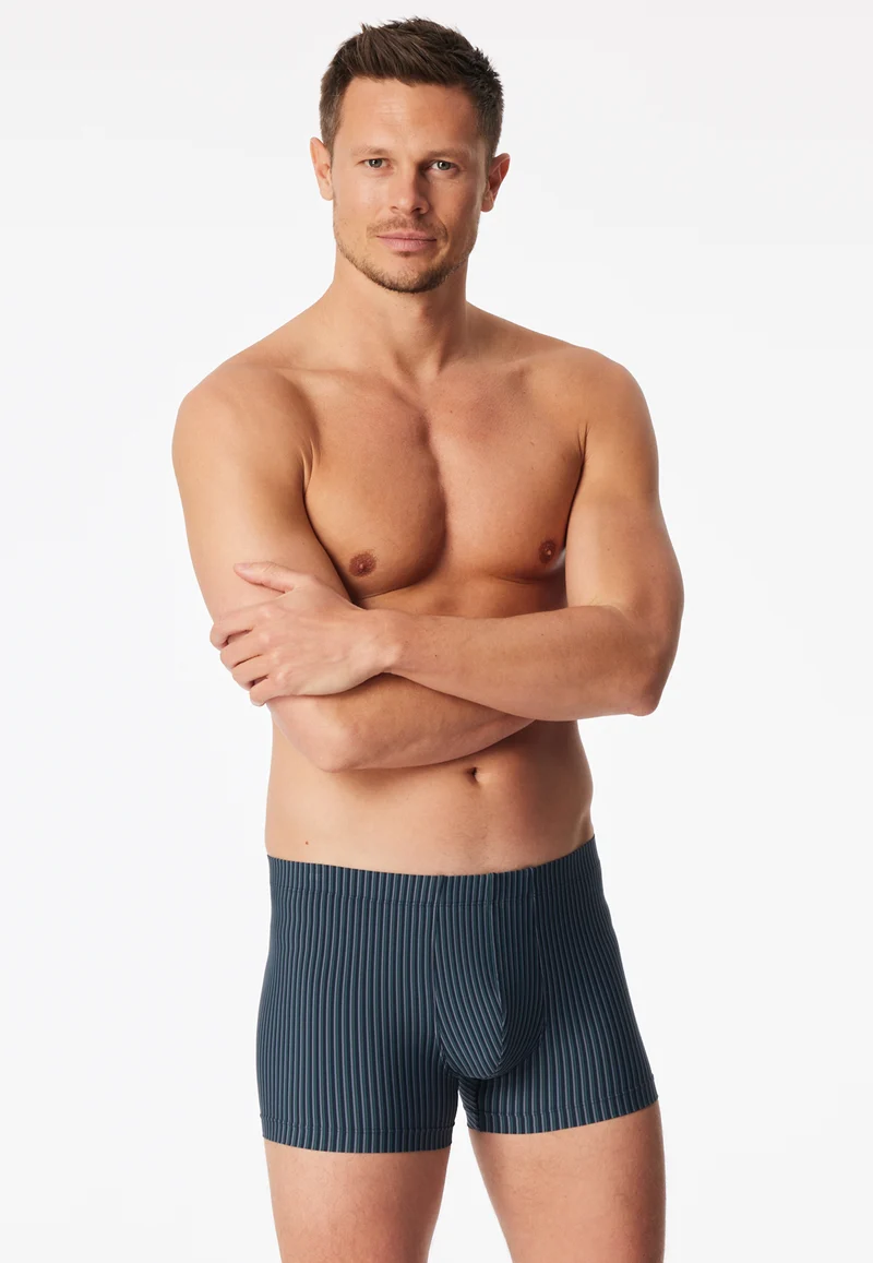 Enge Boxershorts Dunkelblau gestreift - Pure Micro