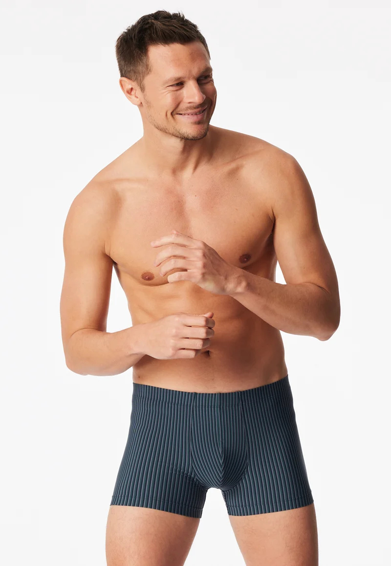Enge Boxershorts Dunkelblau gestreift - Pure Micro