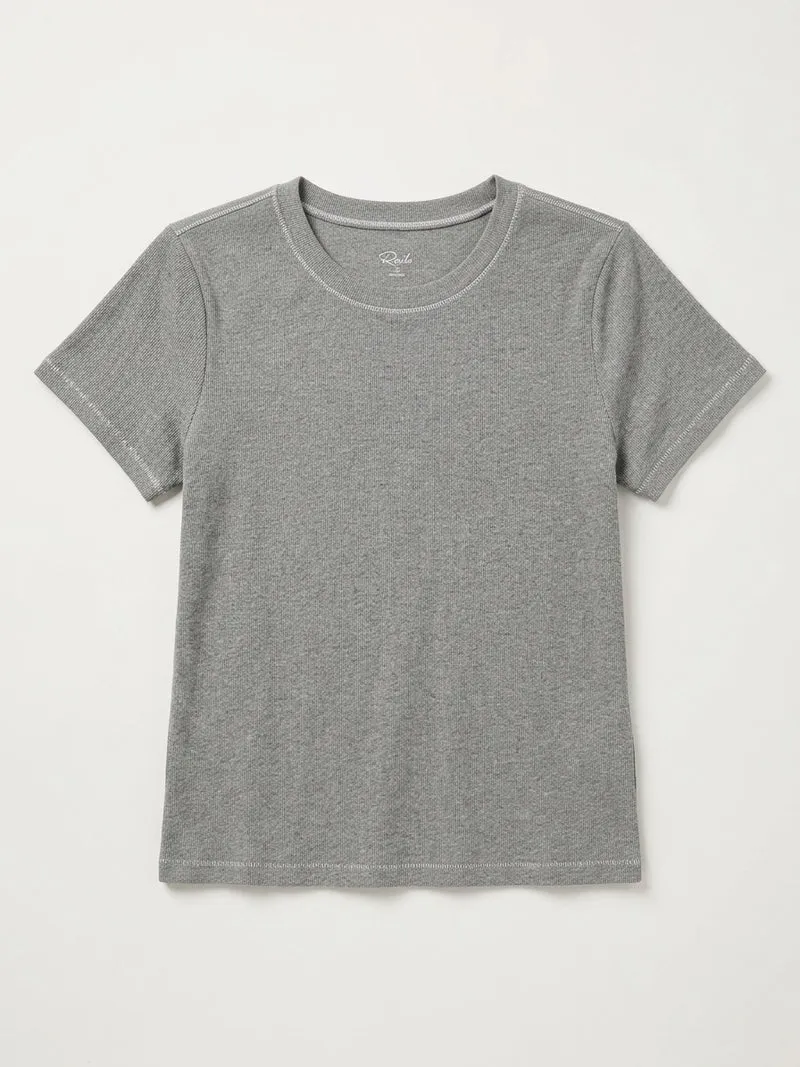 T-shirt boxy à coutures contrastantes