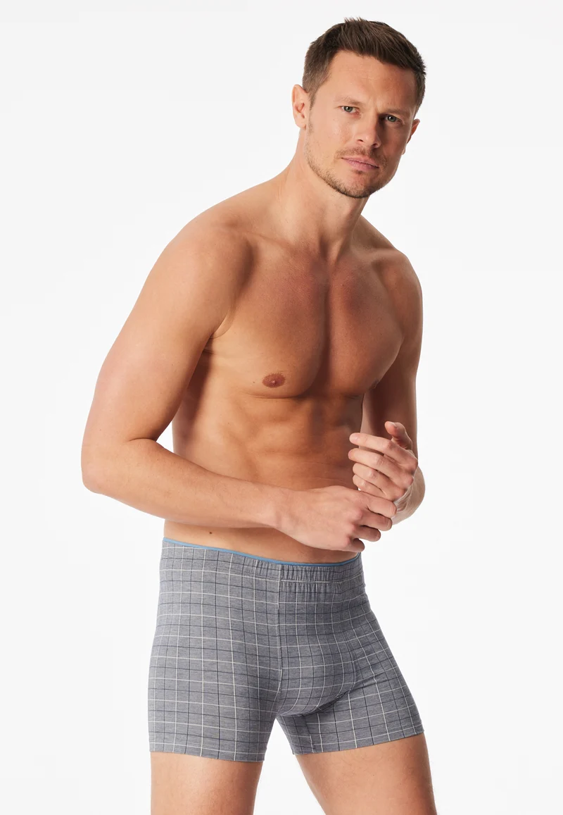 Enge Boxershorts Grau kariert - Selected Premium Jacquard