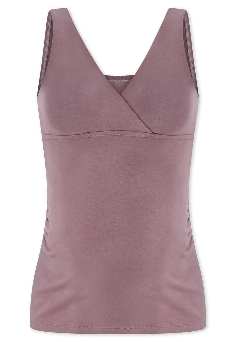 Umstandstop mit Cups V-Ausschnitt Lila - Unique Maternity