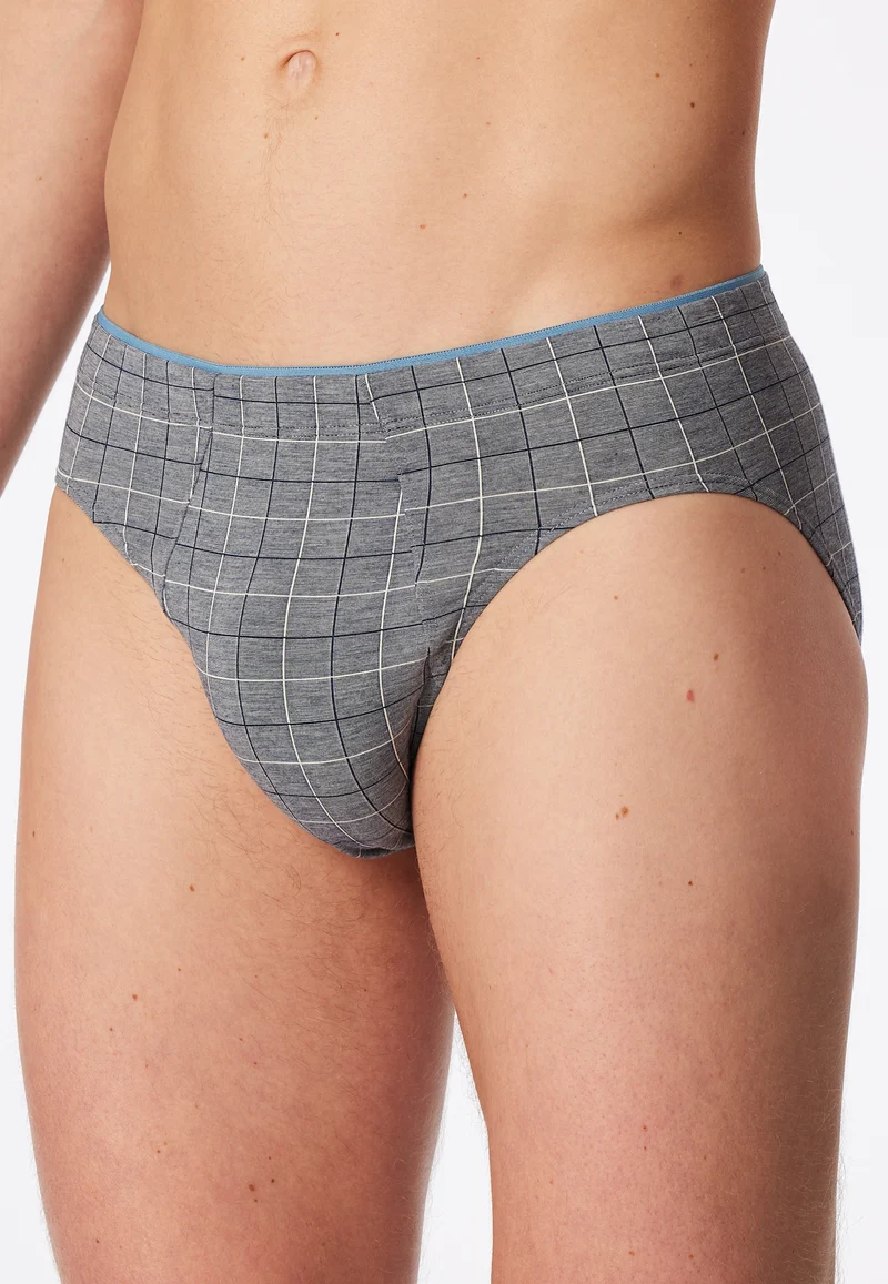 Slip Grau kariert - Selected Premium Jacquard