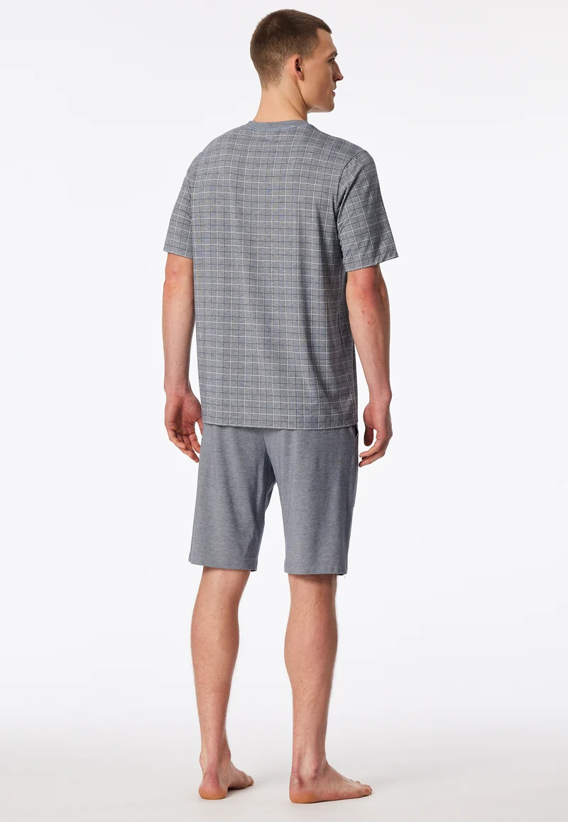 Schlafanzug kurz Grau kariert - Selected Premium