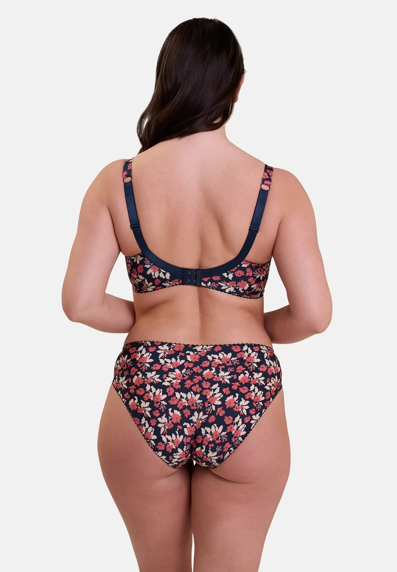 Soutien-gorge emboîtant Amélie Print Imprimé Floral Marine et Rouge