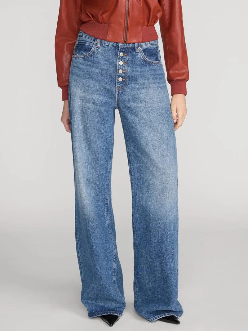 Jeans amples à fermeture boutonnée The Loose