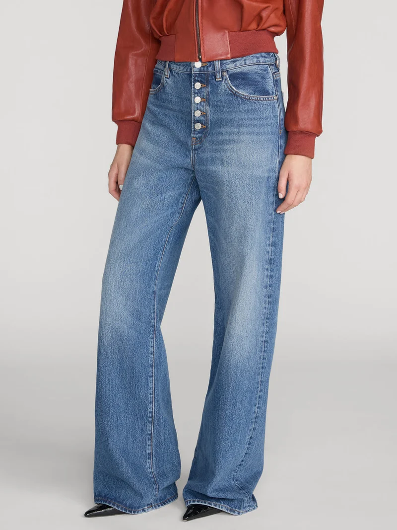 Jeans amples à fermeture boutonnée The Loose