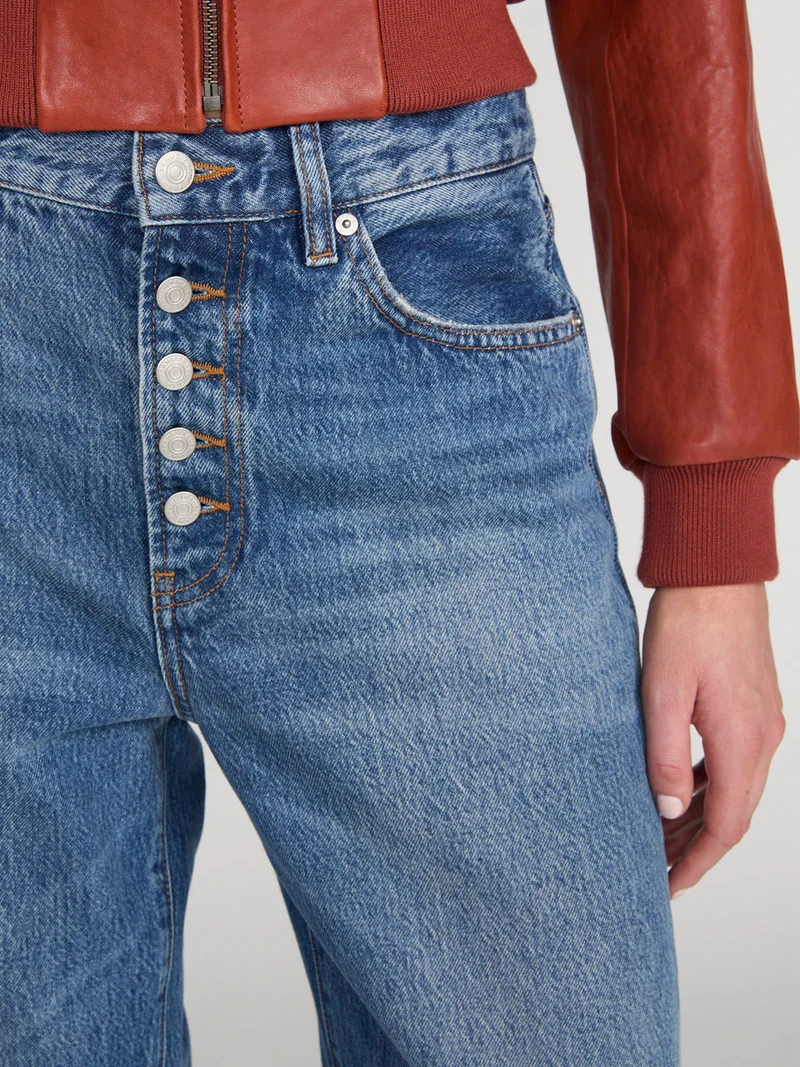 Jeans amples à fermeture boutonnée The Loose