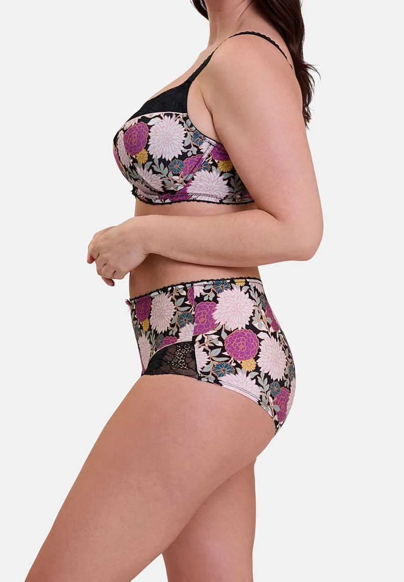 Shorty Aurélie Imprimé Dahlia Foncé