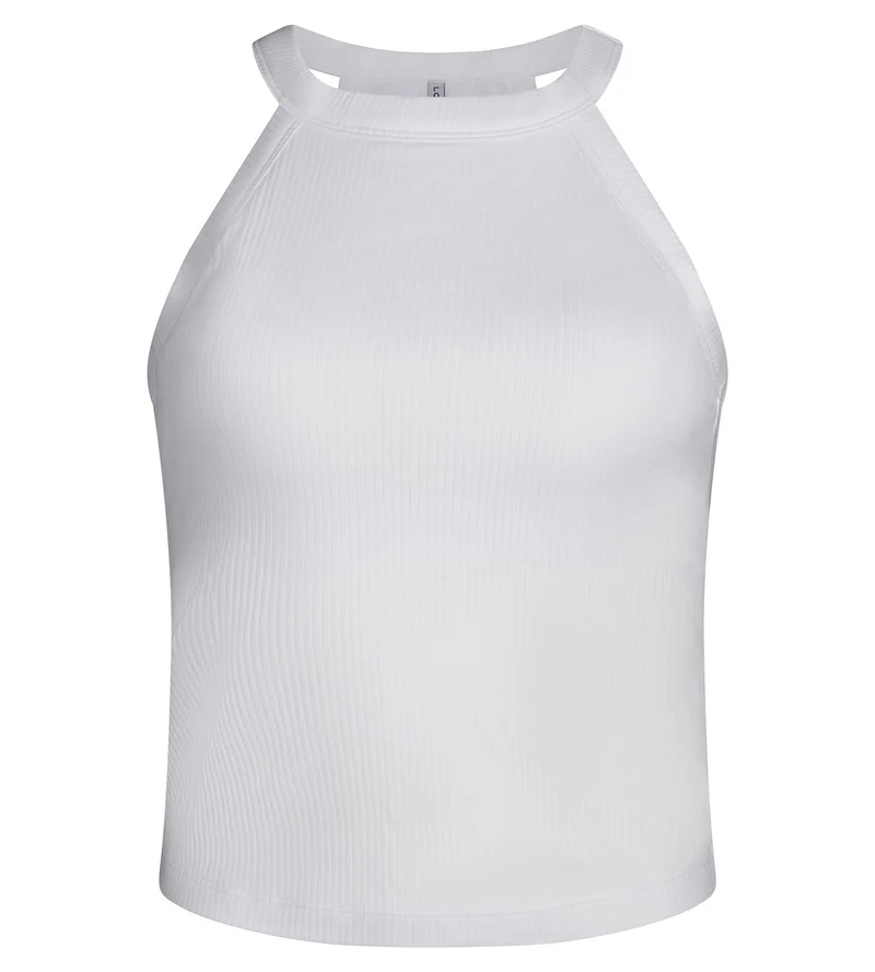 Top femme col américain brassière intégrée Blanc Dim Summer
